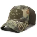 Tactical camouflage baseball cap, breathable mesh back, outdoor sun protection hat. - Adjustable / Light Green