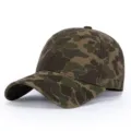 Detailed view of vintage camo baseball cap, soft top casual outdoor sun protection hat. - Adjustable / Light Yellow
