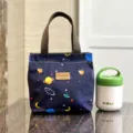 Geisoleerde lunchtas met ruimtemotief, waterdichte draagbare tas voor werk en school dagelijks. - 9494 marineplaneet