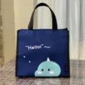 Süße Cartoon wasserdichte isolierte Lunchtasche für Studenten und Büroangestellte Handtasche - Navyblau Kleiner Seelöwe