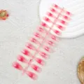 Uñas postizas largas degradado rosa uñas postizas estilo ballet set de manicura reutilizable - TCY662 Mariposa de retazos (Tira de 24 piezas)
