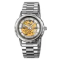 Reloj mecanico automatico esqueleto Skmei para hombre con correa de acero plateado. - Correa de acero / Plateado