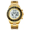 Reloj digital hombre dorado de acero inoxidable impermeable deportivo cronografo - Dorado