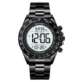SKMEI reloj deportivo digital de acero inoxidable negro para hombre impermeable variante. - Negro Esfera Blanca