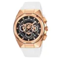 Men's quartz watch rose gold case white rubber strap multi-functional chronograph dial - Rose Gold Case White Strap