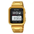 Gold digital watch for men, stainless steel strap, waterproof multi-function quartz wristwatch. - Steel Strap Watch / Gold