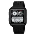 Skmei digital sports watch for men, waterproof 50m outdoor electronic wristwatch black. - Black