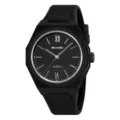 SKMEI Men Quartz Watch Minimalist Black Silicone Strap Casual Waterproof Wristwatch - Black - Line Scale
