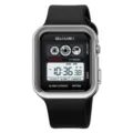 SKMEI Men's Multi-Function Digital Watch Waterproof Luminous Square Electronic Sports Watch - TPU Strap Watch / Silver