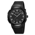 SKMEI men quartz watch large dial black sports rubber strap wristwatch waterproof accessory - Black Black Dial - Arabic Numerals