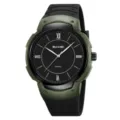 Men quartz watch big dial military style waterproof resin strap fashion wrist watch for daily - Army Green Black Dial - Roman Numerals