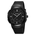 SKMEI Men Black Quartz Watch Large Dial Fashion Sport Waterproof Silicone Strap Wristwatch - Black Black Dial - Roman Numerals