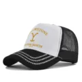 Yellowstone Dutton Ranch trucker hat, mesh baseball cap, black and white breathable sun hat - Adjustable / Black & White