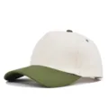 Primo piano dettagliato del berretto da baseball bicolore traspirante con visiera curva. - Regolabile / Verde militare