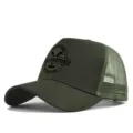 Gorra de beisbol de malla trucker verde Yellowstone Ranch transpirable para hombre y mujer - Ajustable / CP720-4 Verde militar