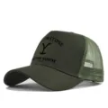 Green Yellowstone Dutton Ranch trucker mesh baseball cap, breathable summer sun hat. - Adjustable / Army Green