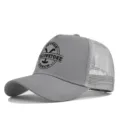 Gorra trucker gris con logo Yellowstone Dutton Ranch y malla, gorra de verano transpirable. - Ajustable / CP720-6 gris claro