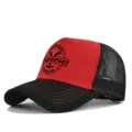 Gorra trucker de malla roja y negra con logotipo de Yellowstone ranch, gorra transpirable. - Ajustable / CP720-10 Negro y rojo