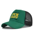 Groene en zwarte trucker pet met grappige opdruk, ademende mesh pet voor heren en dames. - Verstelbaar / Groen