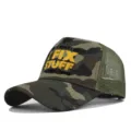 Camouflage mesh trucker cap ademende honkbalpet met grappige opdruk aan voorkant - Verstelbaar / Khaki camouflage