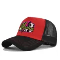 Cappellino da baseball in rete rosso e nero con stampa elegante lettera Mama per uomo e donna. - Regolabile / Nero e Rosso