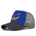 Halloween Printed Trucker Hat Mesh Baseball Cap Breathable Sunshade Couple Style - Dark Gray And Blue-Gray Thread