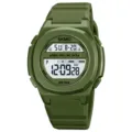 Green waterproof digital sports watch for men, outdoor student casual style wristwatch. - Green