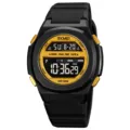 SKMEI black and gold digital sports watch, waterproof outdoor casual timepiece for men. - Black & Gold