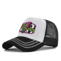 Cappellino trucker nero bianco con stampa Mama, cappello da baseball con rete traspirante. - Regolabile / Nero e Bianco