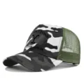Camouflage mesh trucker hat, Yellowstone Dutton Ranch printed baseball cap for men and women. - Adjustable / White Camouflage