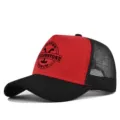 Gorra de béisbol de malla clásica con panel frontal rojo y parte trasera transpirable. - Ajustable / CP720-21 Negro y rojo