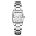 SKMEI Women Square Quartz Watch Stainless Steel Band Business Casual Silver Wristwatch - Silver