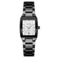 Women quartz watch black steel strap square dial business fashion elegant wristwatch - Black