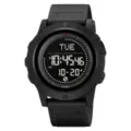 SKMEI Men Digital Sports Watch Waterproof Outdoor Pedometer Compass Chronograph Black - Black