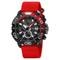 Men red nylon strap quartz watch multi-function sport chronograph wristwatch SKMEI - Red