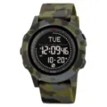Camouflage digital sports watch with electronic display, waterproof and functional. - Army Green Camo