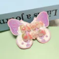 Uñas postizas de fresa lindas para niños, estilo rosa dulce detalles de arte de uñas. - Fresa Arcoíris (Pegamento de Gel) / 10 Piezas