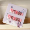 Süße Kinder Kunstnägel rosa Hase künstliche Nägel Set 10 Stück für Mädchen Alltag - KET123 12 Stk. selbstklebende Nägel für ältere Kinder