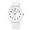 SKMEI white quartz watch with silicone strap and large dial for men and women students. - White