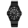 Skmei waterproof quartz watch lightweight sports wristwatch for men and women student exam. - Black Case Black Dial