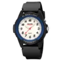 SKMEI quartz sports watch for men and women, 50M waterproof wristwatch with EL backlight. - Black/Blue Case - Arabic Numerals