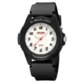 Men sports quartz watch waterproof 50m luminous black resin strap casual wristwatch - Black White-Digital Scale