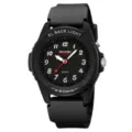 SKMEI waterproof quartz sports watch for men and students with black silicone strap and light. - Black - Digital Scale