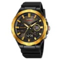 Skmei men's dual display sports watch black gold waterproof electronic digital wristwatch - Gold-Black Display