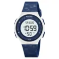 SKMEI waterproof digital watch for students, blue white youth electronic wristwatch with cute cow pattern. - Dark Blue