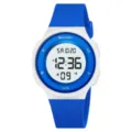 SKMEI student sports digital watch waterproof blue white silicone strap casual watch - Blue
