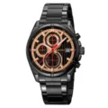 Men's Luxury Stainless Steel Quartz Watch Business Chronograph Casual Wristwatch - Black Case Black Dial