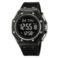 Men Transparent Digital Watch Waterproof Sport Electronic Wristwatch Black Casual - Transparent Black Case Black Strap