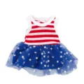 Abito per bambola in stile americano con righe rosso-bianche e tulle di stelle. - Gonna tutù a righe bianche e rosse / Per Bambola 18