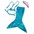 Costume de Sirène pour Poupée 18 Pouces Ensemble Bikini avec Couronne 40cm Accessoire - 18 Pouces / Style Sirène Maille Paillettes (Q18-394)